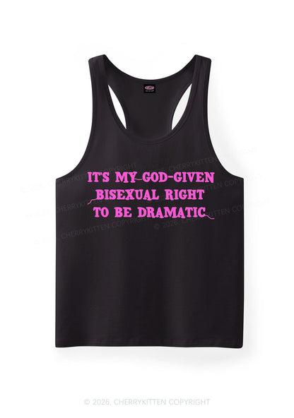 God Given Bisexual Right Pride Y2K Men Racerback Tank Top Cherrykitten