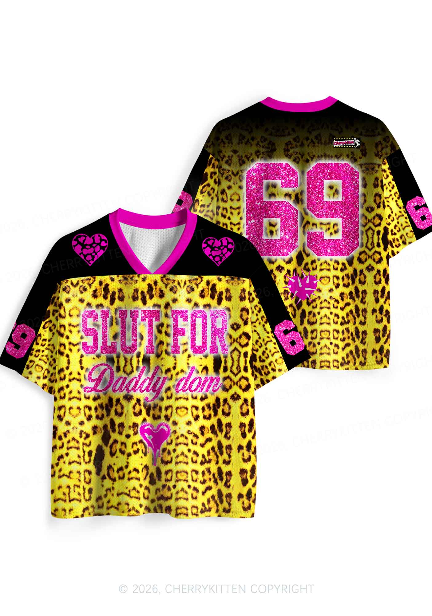 Slxt For Daddy Dom Leopard Y2K Sport Jersey Shirts Cherrykitten