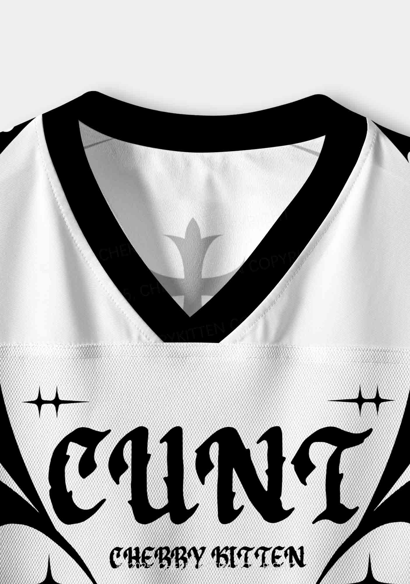 Custom White Cxxt Y2K Crop Sport Jersey Shirts Cherrykitten