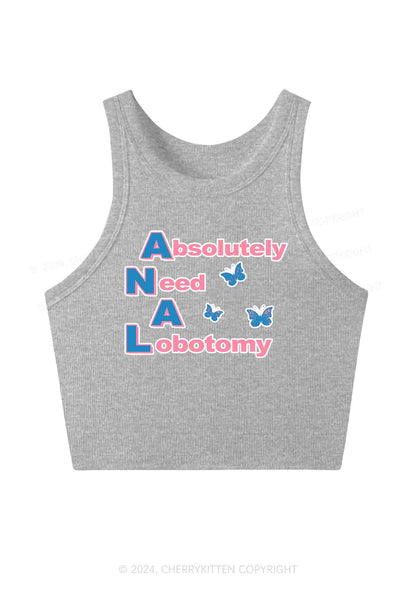 Absolutely Need A Lobotomy Y2K Crop Tank Top Cherrykitten