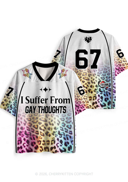 Rainbow Leopard Gay Thoughts Pride Y2K Sport Jersey Shirts Cherrykitten