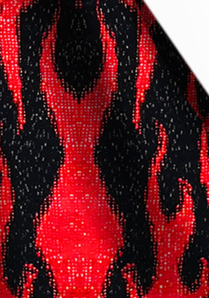 Red Flame Y2K Print Foldover Waistband Cherrykitten