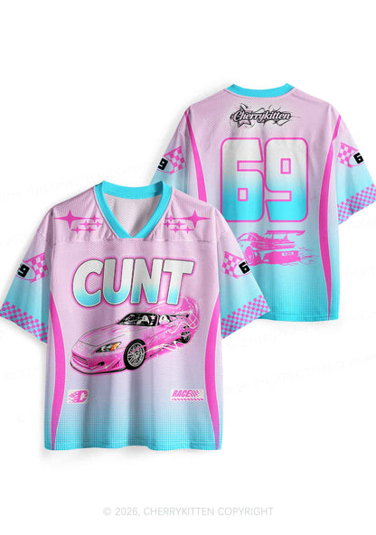 Cxxt Pink Sports Car Y2K Sport Jersey Shirts Cherrykitten