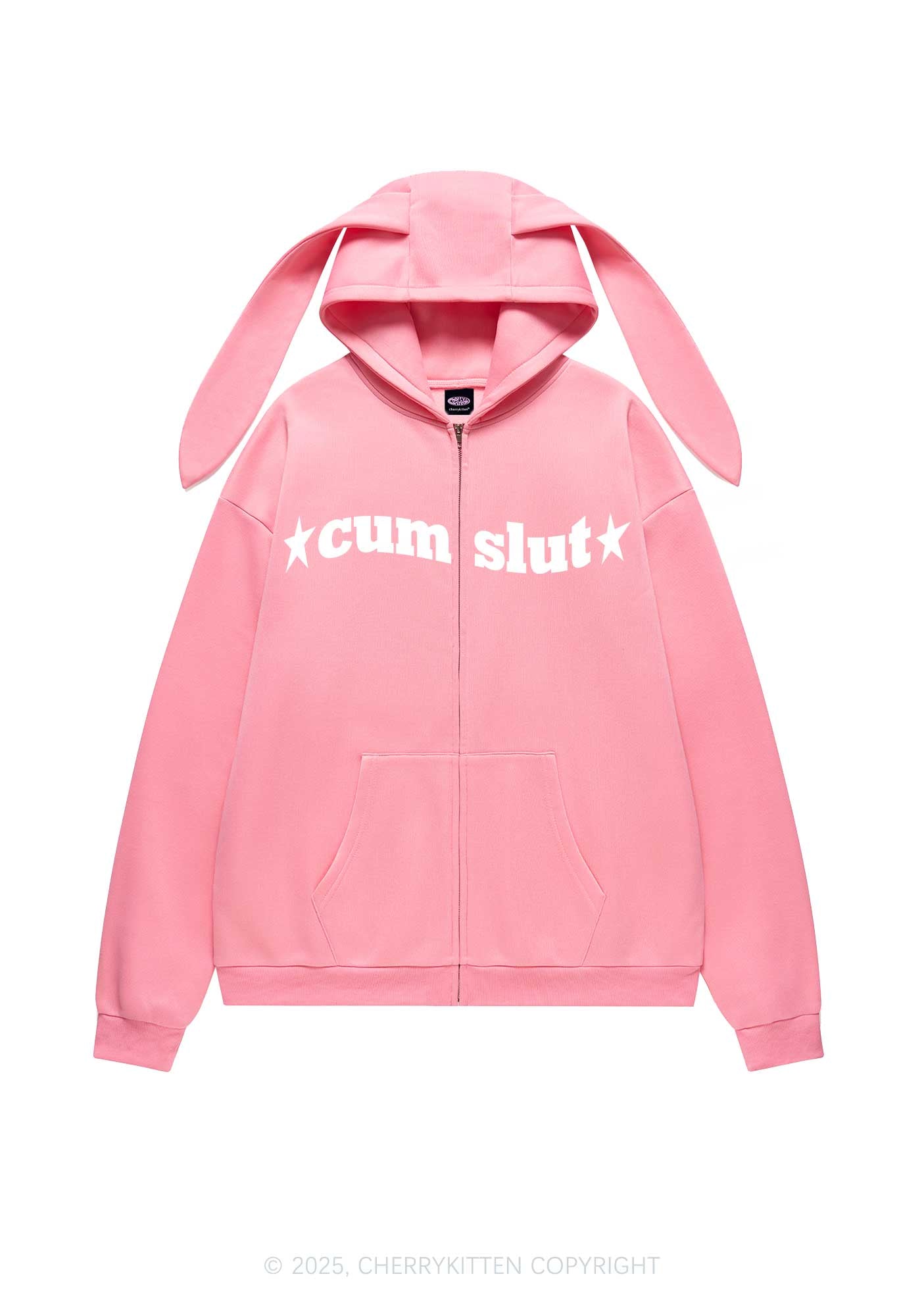 Cxmslxt Y2K Bunny Ear Zip Hoodie Cherrykitten