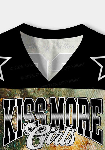 Custom Kiss More Girls Lesbian Pride Y2K Crop Sport Jersey Shirts Cherrykitten