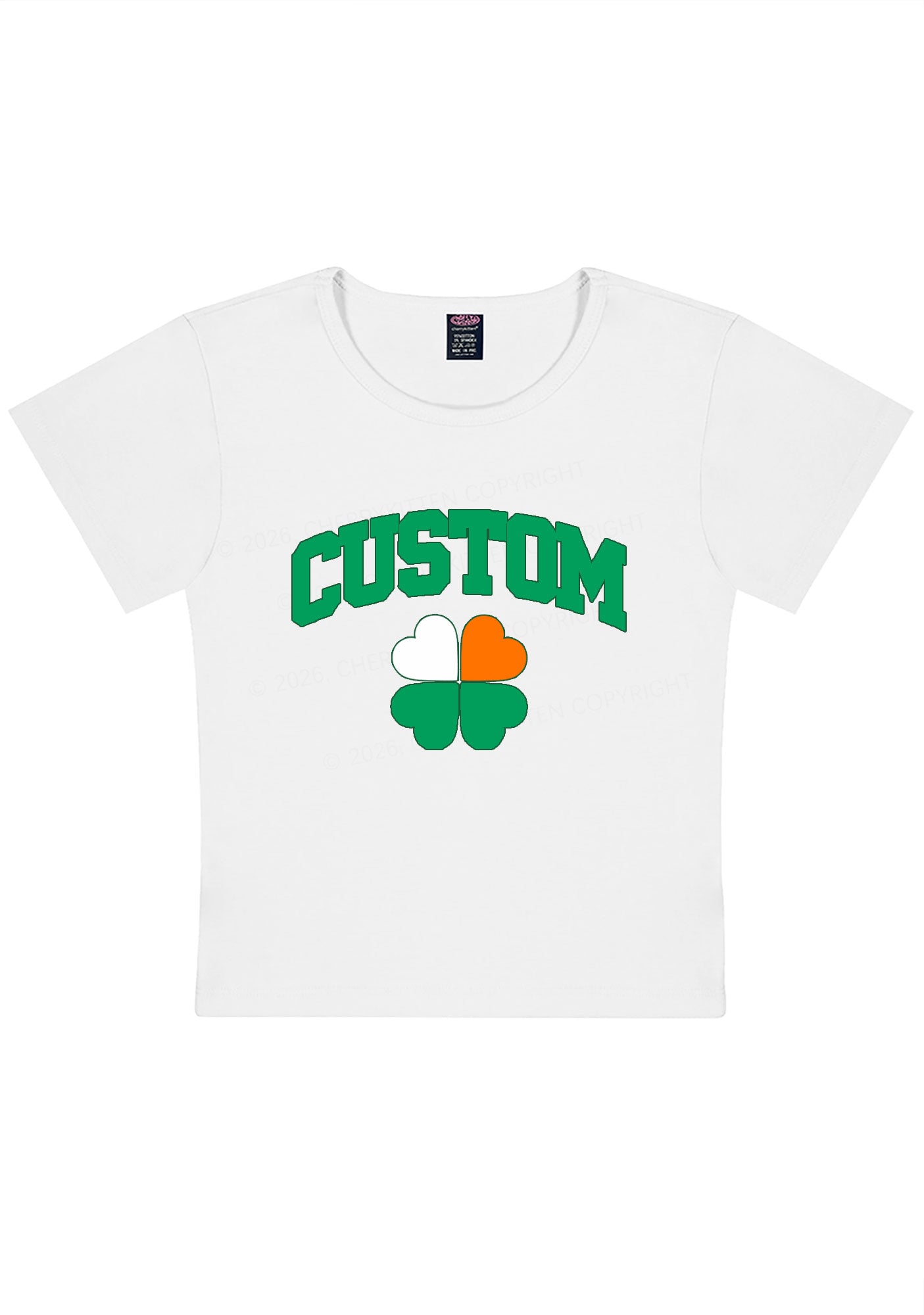 Custom Irish Luck Shamrock St Patricks Y2K Baby Tee Cherrykitten