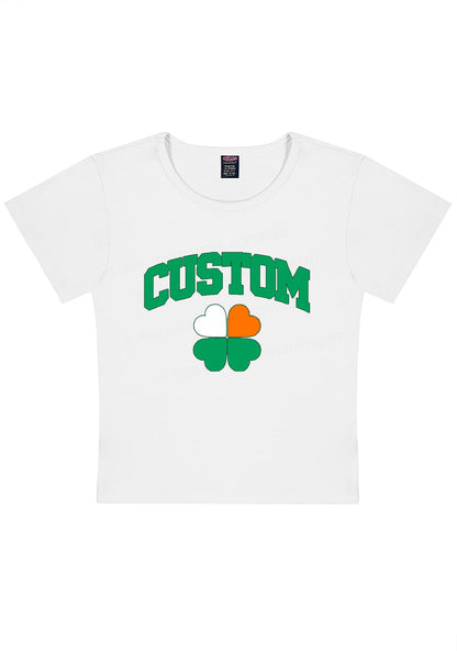 Custom Irish Luck Shamrock St Patricks Y2K Baby Tee Cherrykitten