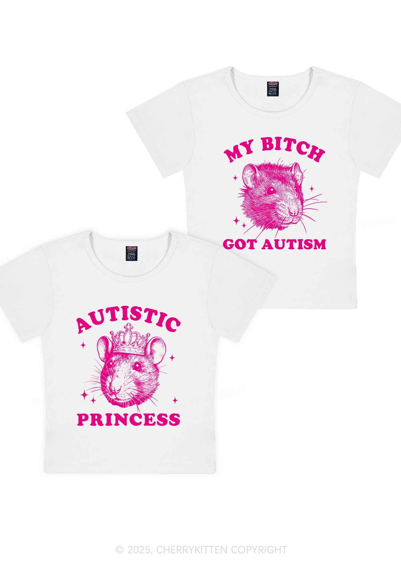 Autistic Princess Rats Y2K Valentine's Day Baby Tee Cherrykitten