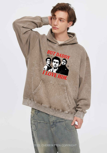 Daddy I Love Luigi Y2K Washed Hoodie Cherrykitten
