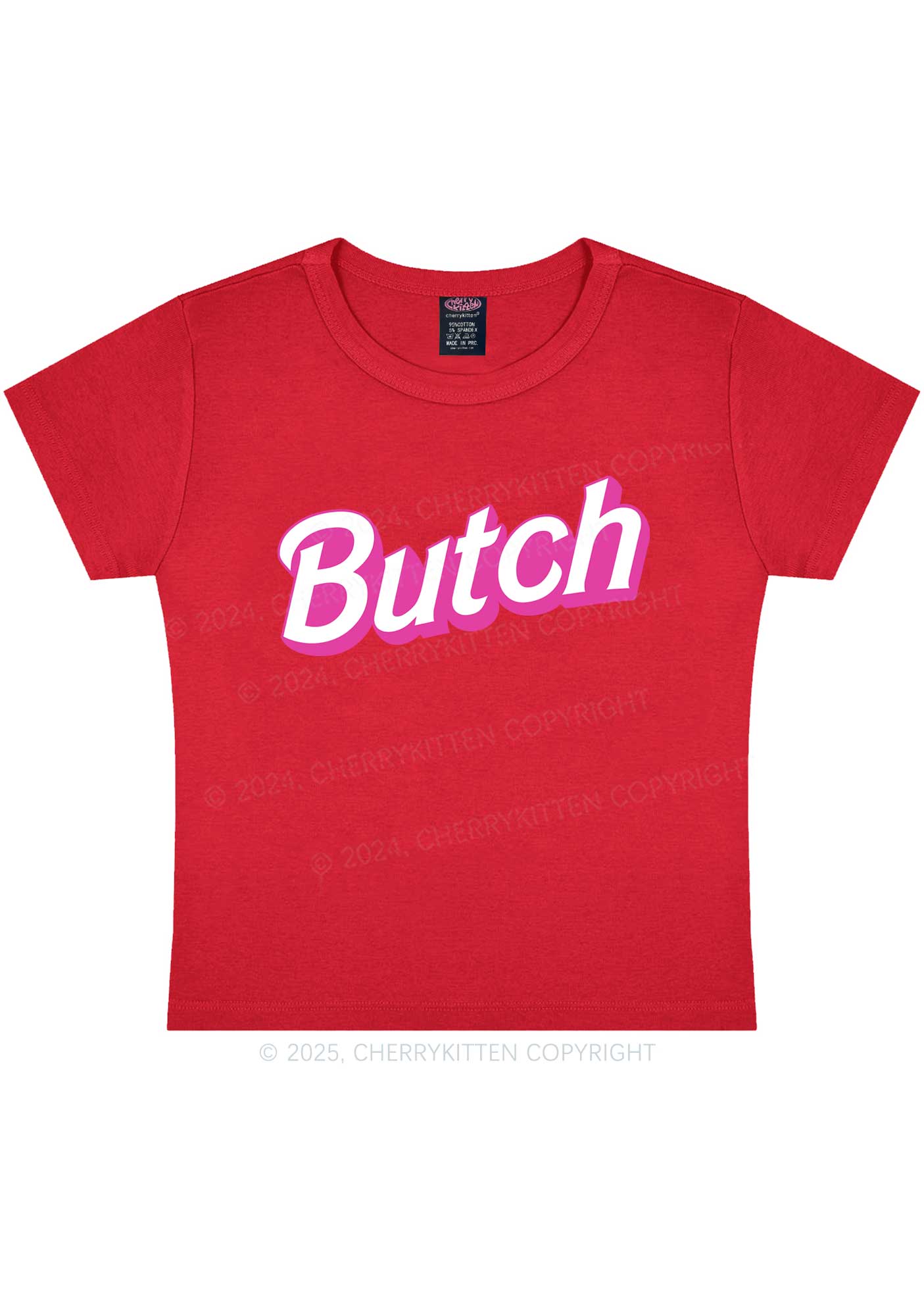 Pink Butch Y2K Baby Tee Cherrykitten