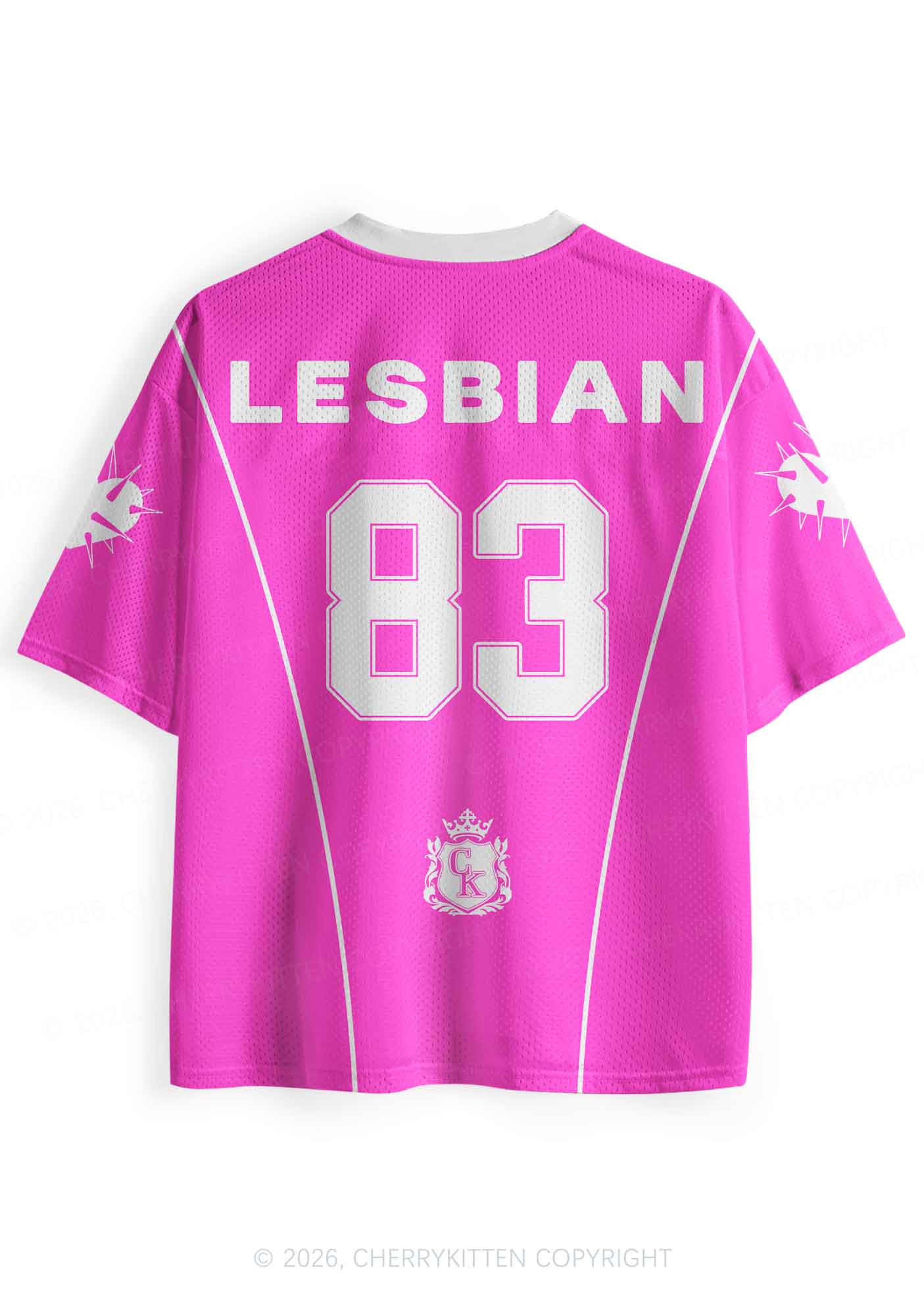 Hot Pink Live Laugh Lesbian Pride Y2K Sport Jersey Shirts Cherrykitten