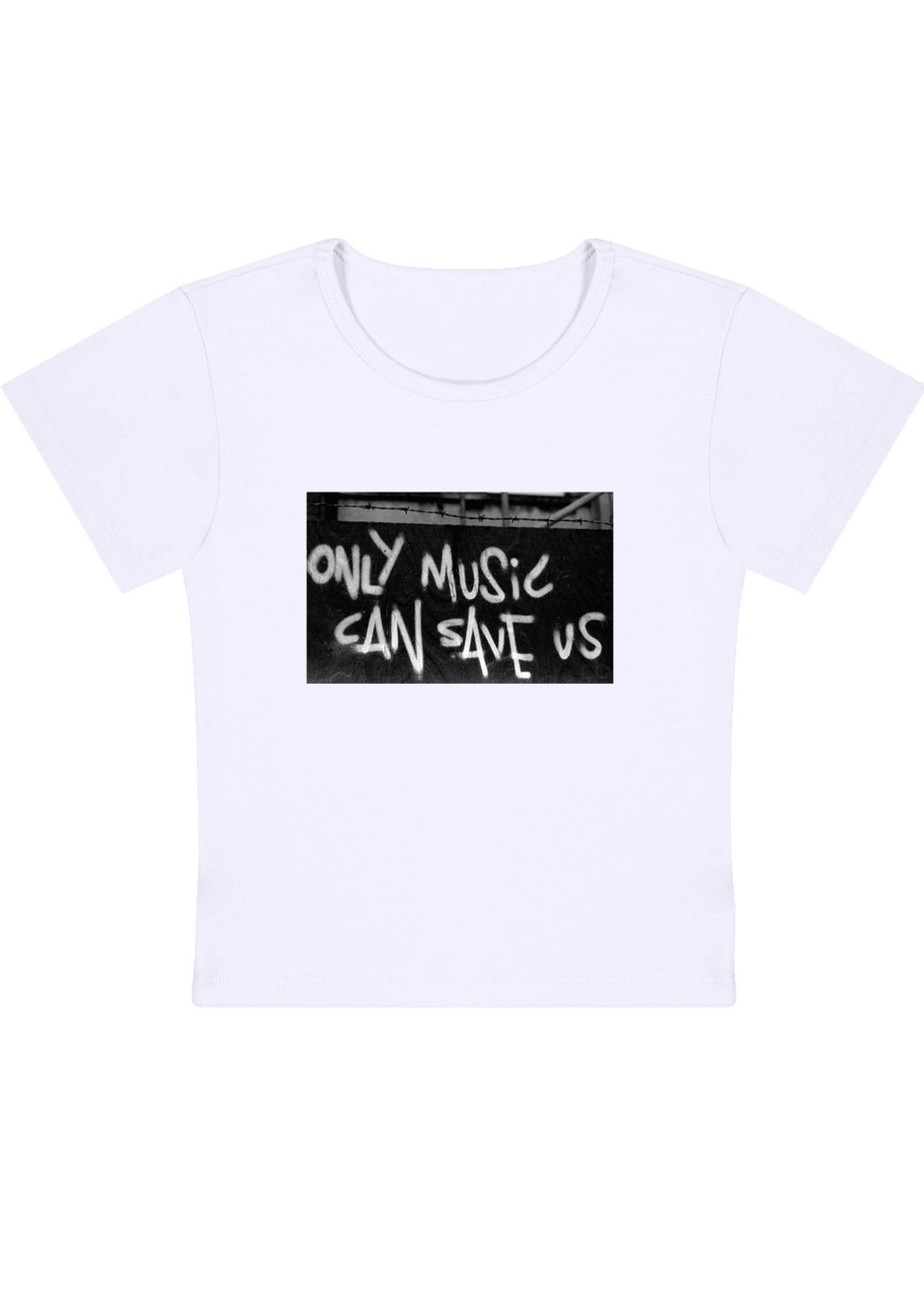 Only Music Can Save Us Y2K Baby Tee