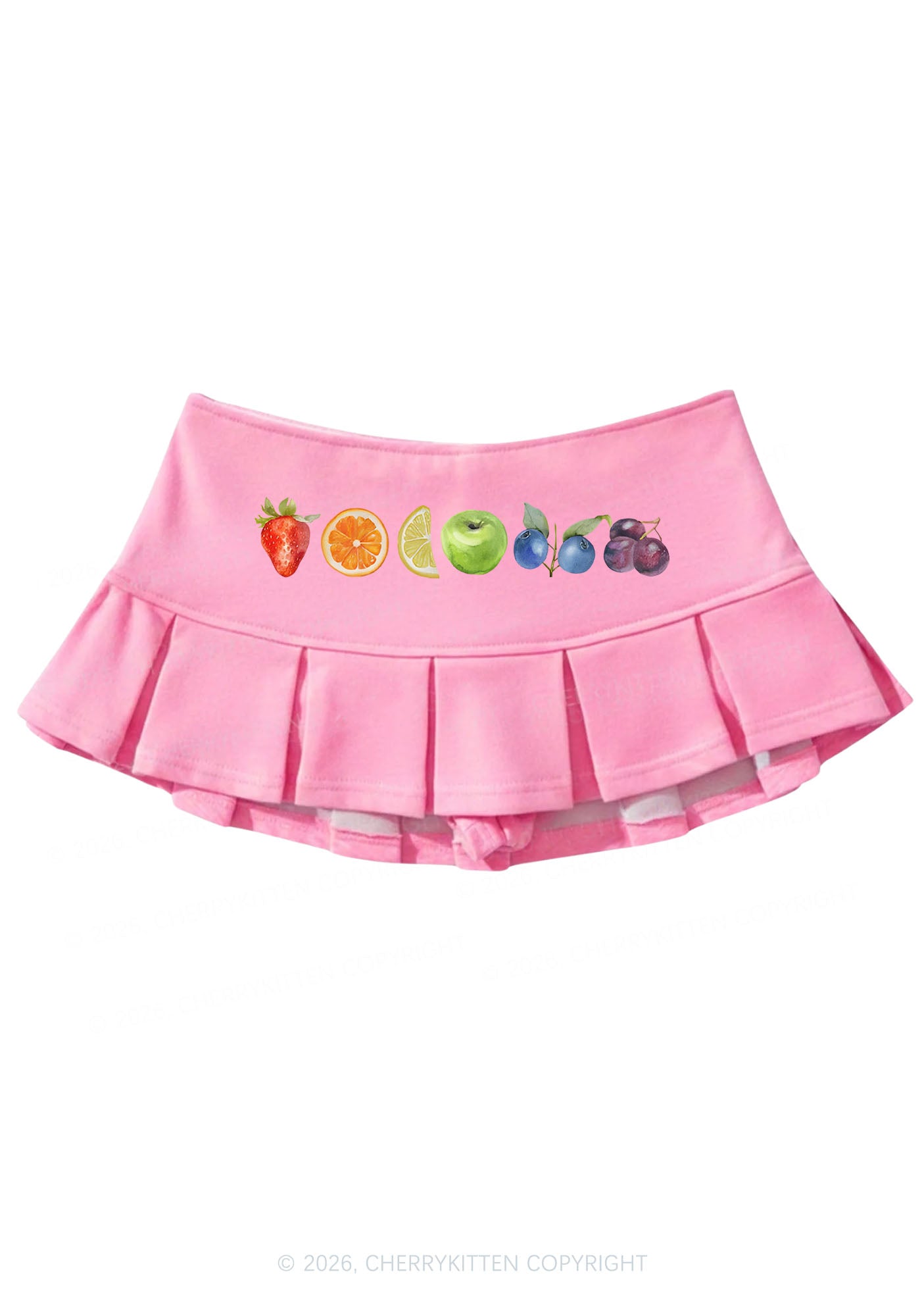 Six Fruity Pride Y2K Mini Pleated Skirts Cherrykitten