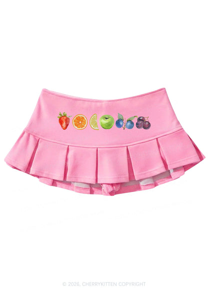 Six Fruity Pride Y2K Mini Pleated Skirts Cherrykitten