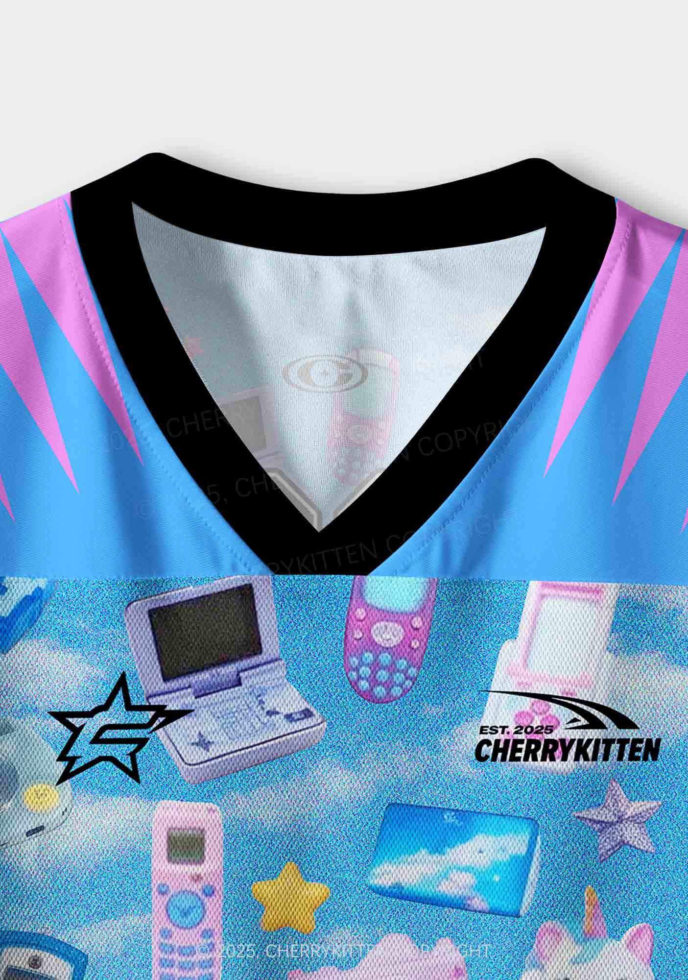 Custom Punk Digital Y2K Crop Sport Jersey Shirts Cherrykitten