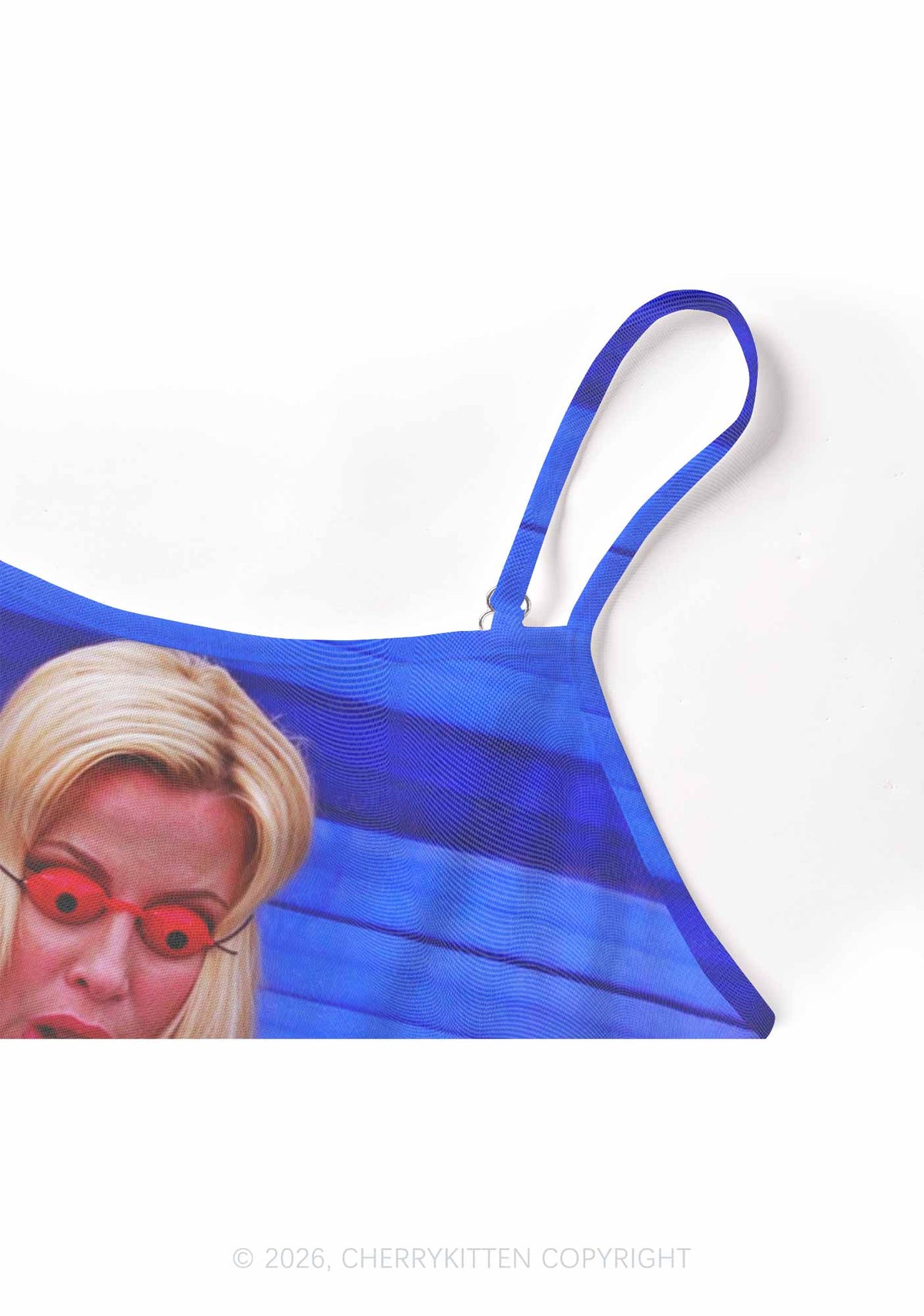 Red Eyeball Blonde Y2K Mesh Cami Tank Cherrykitten