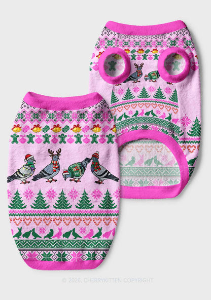Christmas Pigeon Y2K Pet Knit Sweatshirt Cherrykitten