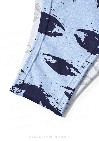Eyes In The Blue Y2K Print Bikini Set Cherrykitten