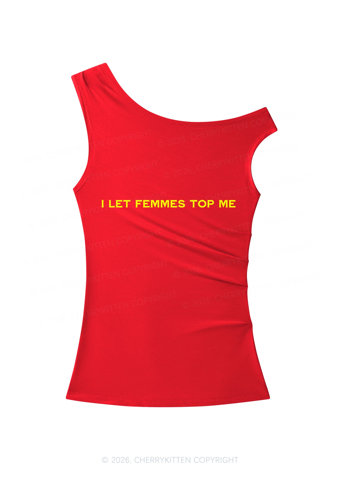 I Let Femmes Top Me Pride Y2K Off Shoulder Tank Top Cherrykitten