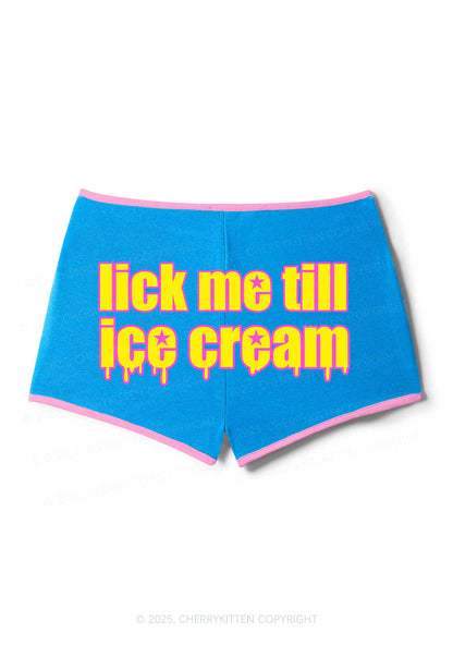 Lick Me Till Ice Cream Y2K Booty Shorts Cherrykitten