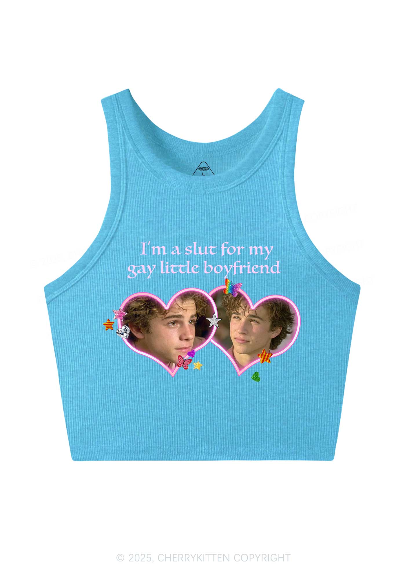 Custom Slxt Gay BF Photo Y2K Crop Tank Top Cherrykitten