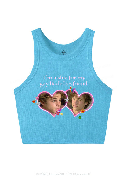 Custom Slxt Gay BF Photo Y2K Crop Tank Top Cherrykitten