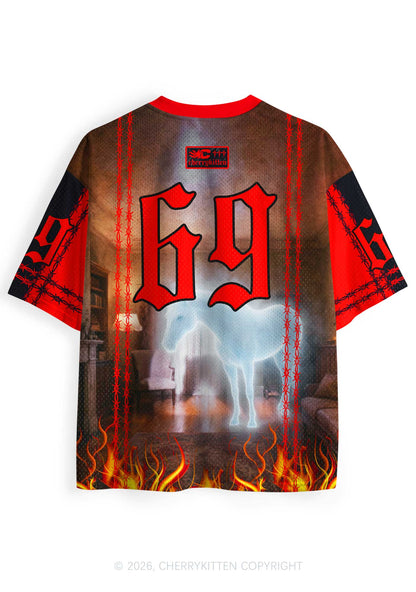 Halloween Glowing Spectral Horse Y2K Sport Jersey Shirts Cherrykitten