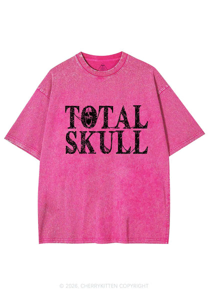 Halloween Total Skull Y2K Shirts Washed Tee Cherrykitten