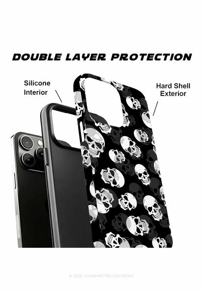 Halloween White Skull On Black Y2K Phone Case Cherrykitten