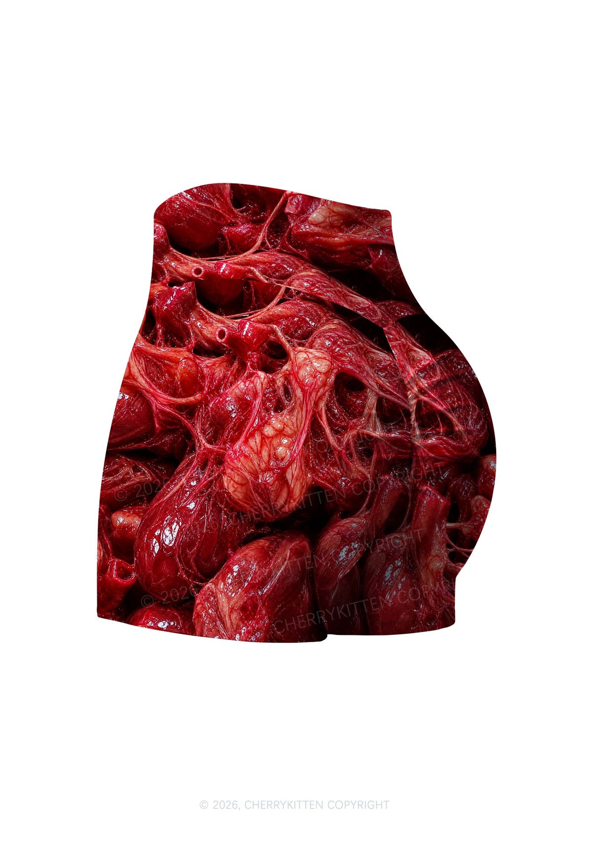 Halloween Red Anatomical Hearts Y2K Print Gym Shorts Cherrykitten