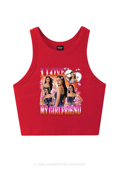Custom I Love My Lesbian GF Pride Y2K Crop Tank Top Cherrykitten