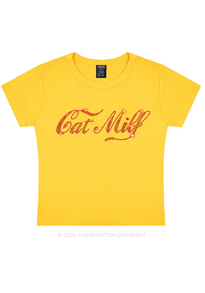 Rhinestone Cat Mxxf Y2K Baby Tee Cherrykitten