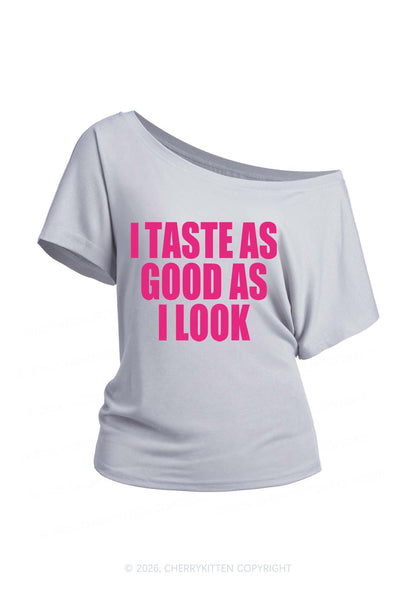 Taste Good Y2K Off Shoulder Tee Cherrykitten