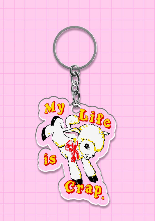 Life Is Crap 1Pc Y2K Keychain Cherrykitten