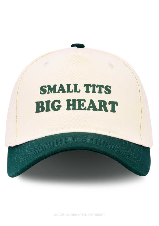 Embroidered Small But Big Heart Y2K Color Block Baseball Cap Cherrykitten