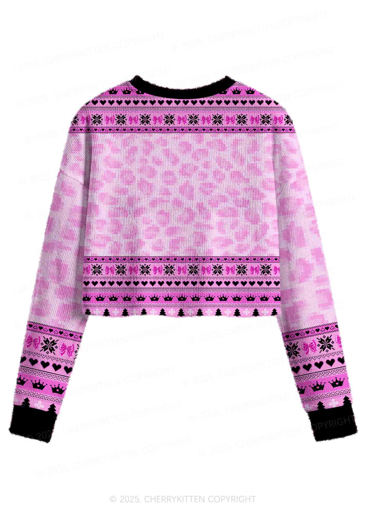 Boys Ugh Y2K Christmas Crop Knit Sweatshirt Cherrykitten