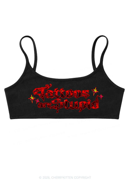 Halloween Gothic Tattoos Are Stupid Y2K Super Crop Cami Cherrykitten