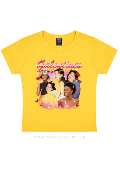Galentines Custom Portrait Y2K Valentine's Day Baby Tee Cherrykitten