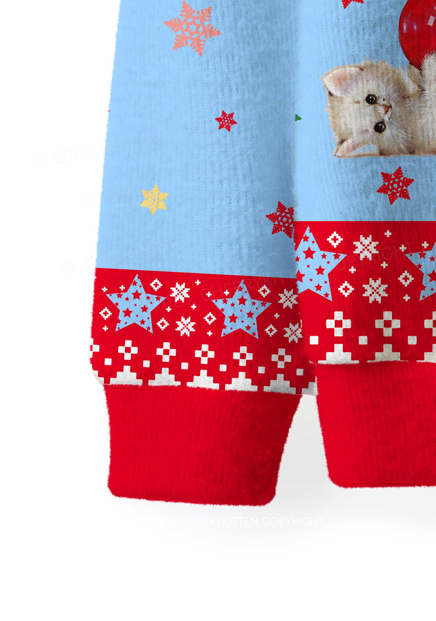 Cat Mxxf Y2K Christmas Knit Sweatshirt Cherrykitten