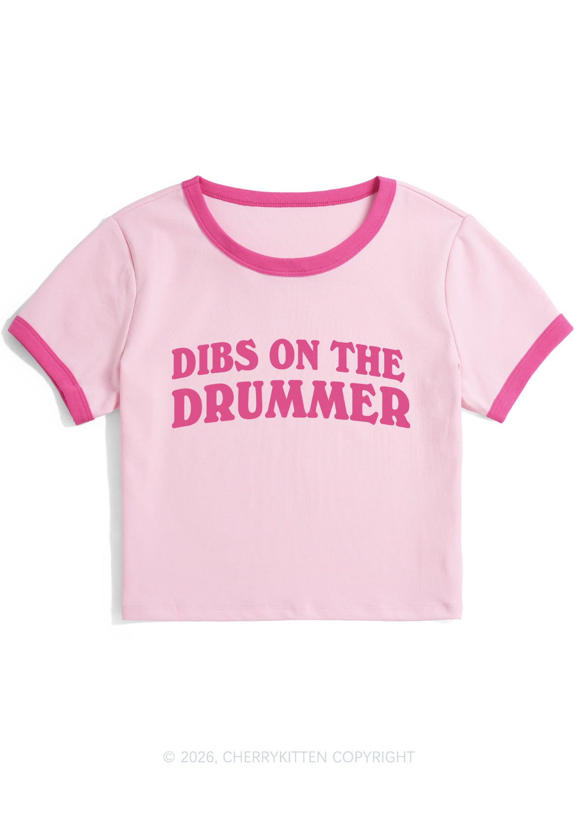 Dibs On The Drummer Y2K Ringer Tee Cherrykitten