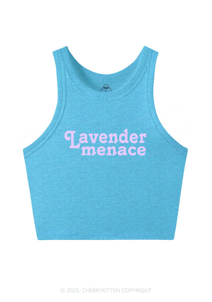 Lavender Menace Y2K Crop Tank Top Cherrykitten