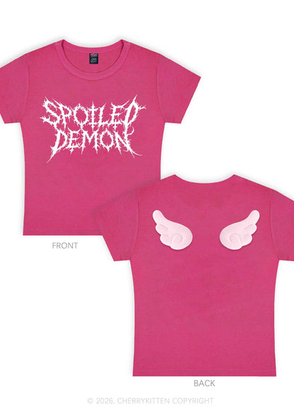 Halloween Spoiled Demon Y2K Goth Angel Wings Baby Tee Cherrykitten