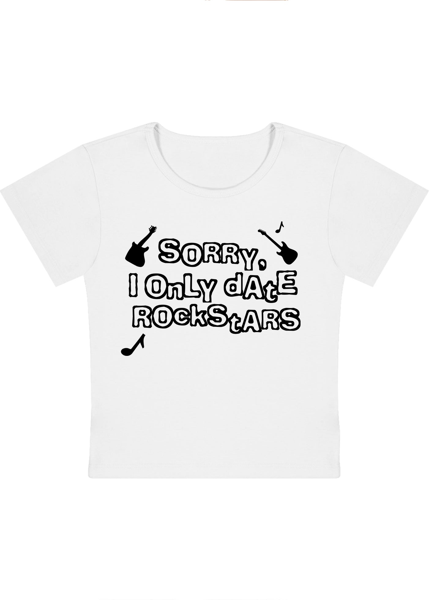 Cherrykitten Only Date Rockstars Guitars Y2k Baby Tee for Sale