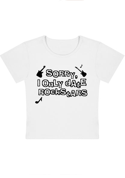 Only Date Rockstars Guitars Y2k Baby Tee