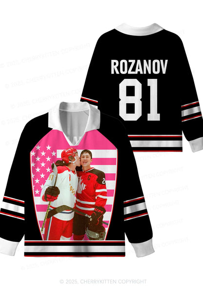 Retro Red Kissing HR Y2K Long Sleeve Sport Jersey Shirts Cherrykitten