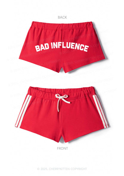 Bad Influence Y2K Drawstring Mini Shorts Cherrykitten