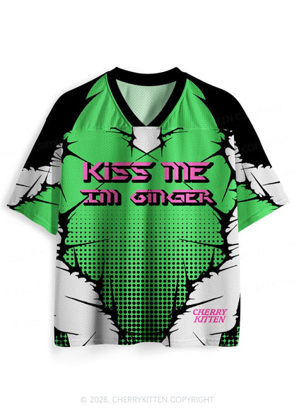 Custom Kiss Me Im Ginger St Patricks Y2K Sport Jersey Shirts Cherrykitten