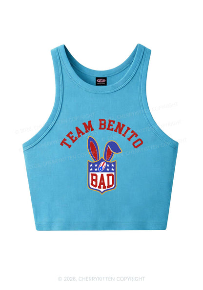 Pink Football Bunny Y2K Crop Tank Top Cherrykitten