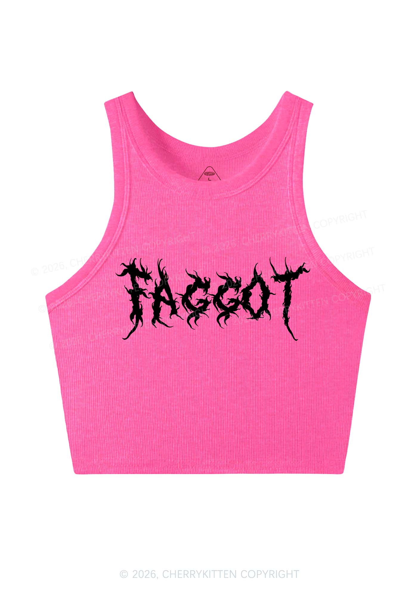 Punk Faggot Pride Y2K Crop Tank Top Cherrykitten