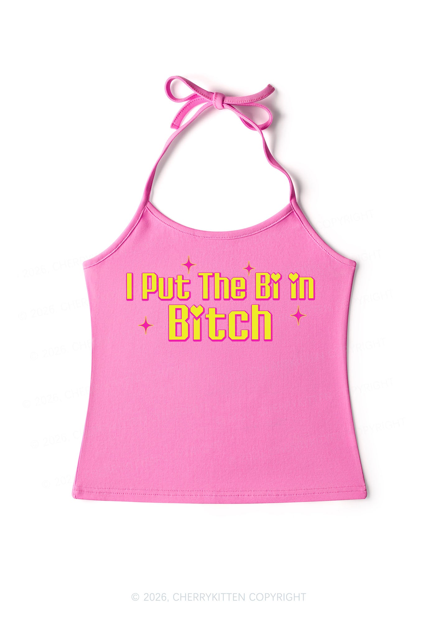 Put The Bi In Bxxch Pride Y2K Halter Neck Cami Cherrykitten